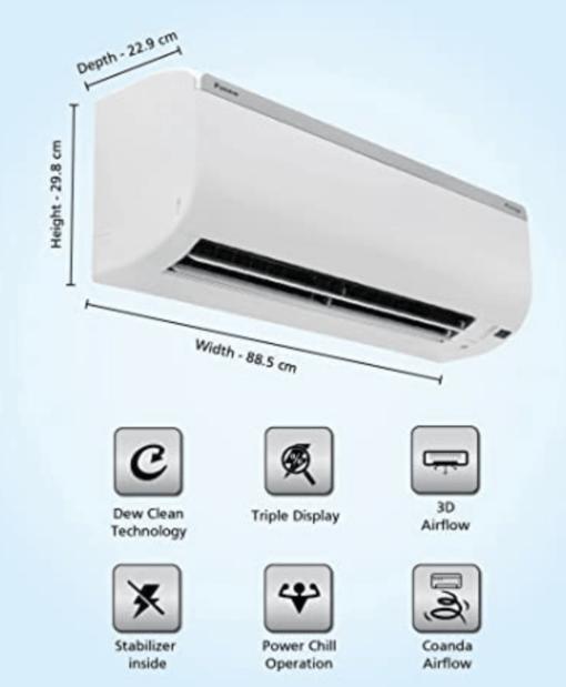 Daikin 1.5 Ton 3 Star Inverter Split AC (F/A/DTKL50U) White - Image 4